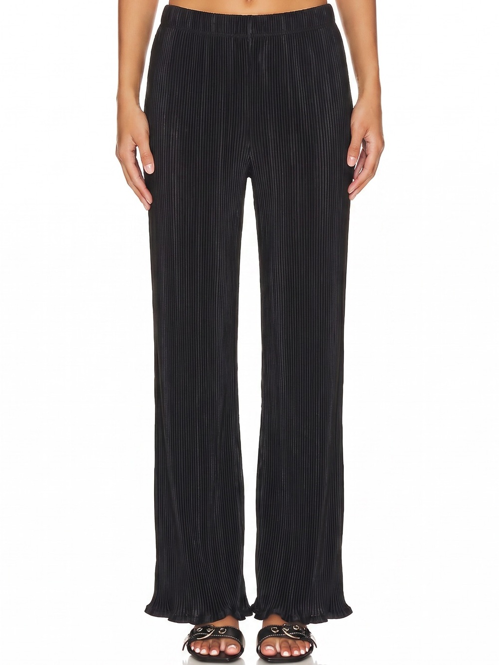Corazon del Alma Resortwear Plisse Micro-Pleat Trousers - Large
